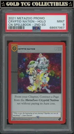 PSA 9 ⭐ MetaZoo Cryptid Nation Spellbook Holo Promo 2nd Edition Card - Image 1