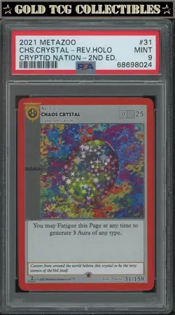 PSA 9 ⭐MetaZoo Chaos Crystal Cryptid Nation Reverse Holo Promo 2nd Edition Card - Image 1