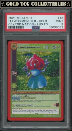 PSA 9 ⭐ MetaZoo Flatwoods Monster 13 Cryptid Nation Holo 2nd Edition Card - Image 1