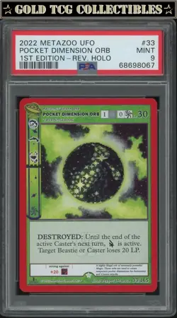 PSA 9 ⭐ MetaZoo Pocket Dimension Orb 33 UFO Reverse Holo 1st Edition Card - Image 1