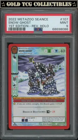 PSA 9 ⭐ MetaZoo Snow Ghost 107 Seance Reverse Holo 1st Edition Card - Image 1