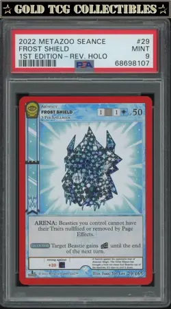 PSA 9 ⭐ MetaZoo Frost Shield 29 Seance Reverse Holo 1st Edition Card - Image 1