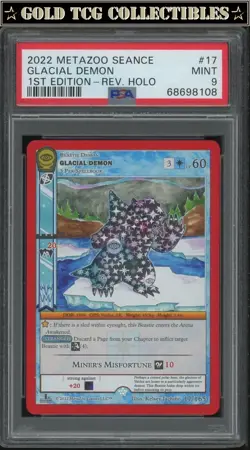 PSA 9 ⭐ MetaZoo Glacial Demon 17 Seance Reverse Holo 1st Edition Card - Image 1