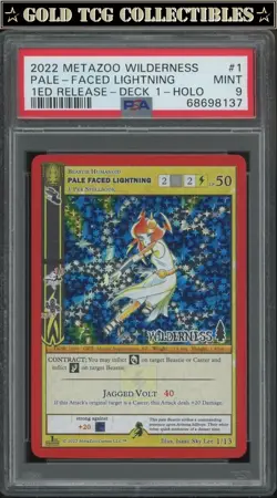 PSA 9 ⭐ MetaZoo Pale-Faced Lightning 1 Wilderness Holo Promo 1st Edition Card - Image 1