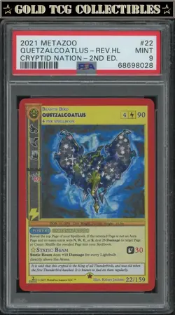 PSA 9⭐MetaZoo Quetzalcoatlus Cryptid Nation Reverse Holo Promo 2nd Edition Card - Image 1