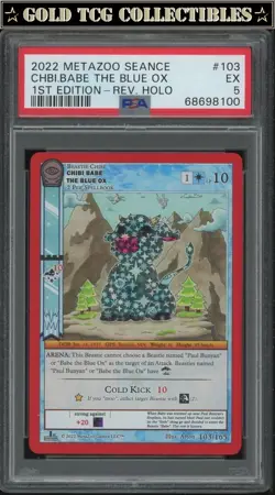 PSA 5 ⭐MetaZoo Chibi Babe Blue Ox Seance Reverse Holo Promo 1st Edition Card - Image 1