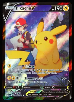Pikachu V TG16 NM Lost Origin Pokemon Card - Image 1