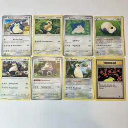 Lot of 8 Snorlax Cards Vintage - Modern 1999 - 2024 Mixed Condition. - Image 1