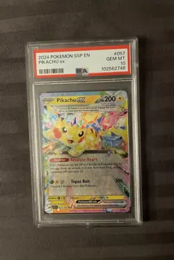 Pikachu ex Surging Sparks Holo Psa 10 Pokemon Card - Image 3