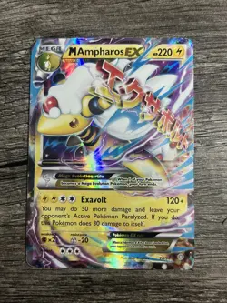 Pokemon TCG M Ampharos EX Holo Card 28/98 XY-Ancient Origins - Image 1