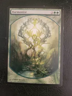 MTG Harmonize - Textless Player Reward Full Art WPN Promo Magic Green Card LP - Image 1