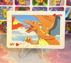 Pikachu Pokemon Vintage Playing Poker Card Charizard Nintendo - Prism Holo Back - Image 1