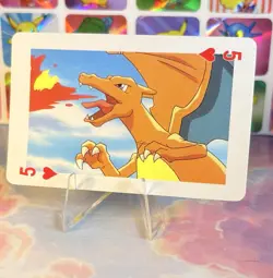 Pikachu Pokemon Vintage Playing Poker Card Charizard Nintendo - Prism Holo Back - Image 2