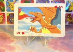 Pikachu Pokemon Vintage Playing Poker Card Charizard Nintendo - Prism Holo Back - Image 4