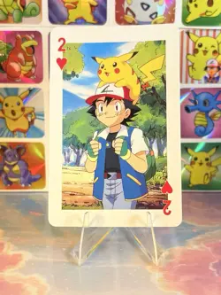 Pikachu Pokemon Vintage Playing Poker Card Charizard Nintendo - Prism Holo Back - Image 2