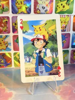 Pikachu Pokemon Vintage Playing Poker Card Charizard Nintendo - Prism Holo Back - Image 3