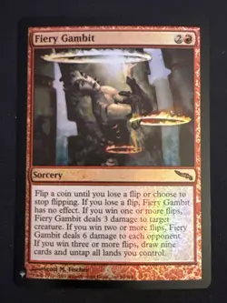 1x Foil Fiery Gambit (90) Mystery Booster LP MTG Magic the Gathering x1 MKE - Image 1