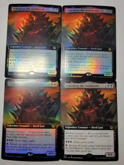 4x Asmodeus, the Archfiend -3 Ext Foil, 1 Extended Forgotten Realms AFR mtg NM/M - Image 1