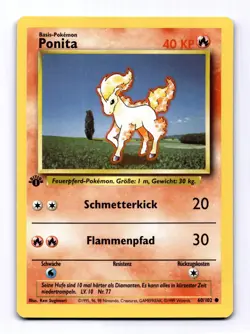 Pokemon Base Set 1st Edition German Ponyta (Ponita) 60/102 LP/NM - Image 1