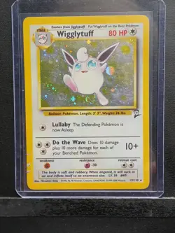 Pokemon TCG Wigglytuff 19/130 Base Set 2 Holo Slight Damage Cosmo Swirl - Image 1