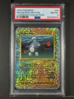 Magnemite Reverse Foil #80 2002 Pokemon Legendary Collection PSA 8 250001 - Image 1