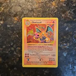 1999 Pokemon Base Set Shadowless #4 Charizard-Holo Heavily Played - Image 1