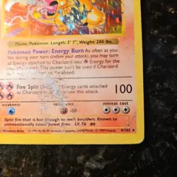 1999 Pokemon Base Set Shadowless #4 Charizard-Holo Heavily Played - Image 5