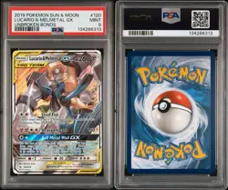 2019 POKEMON SUN & MOON UNBROKEN BONDS #120 LUCARIO & MELMETAL GX PSA 9 - Image 3