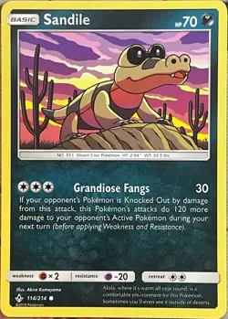 Sandile - 114/214 - Unbroken Bonds Pokemon 2019 - Image 1