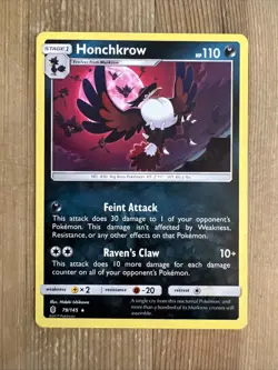 Pokemon TCG Honchkrow Sun & Moon: Guardians Rising 79/145 Rare LP - Image 1