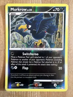 Murkrow - 72/147 - Uncommon - Reverse Holo LP, English Pokemon Supreme Victors - Image 1
