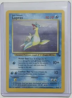 Pokemon Lapras Holo 10/62 Fossil Set Near Mint Vintage WOTC 1999 - Image 1