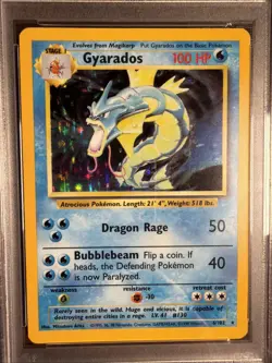 1999 Pokemon TCG Gyarados Holo Base Set 6/102 PSA 8 - Image 3