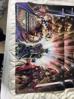 back to duel playmat yugioh jacks knight, queens knight, and kings knight - Image 1