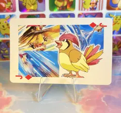 Pikachu Pokemon Vintage Playing Poker Card Charizard Nintendo - Prism Holo Back - Image 1