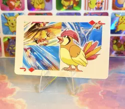 Pikachu Pokemon Vintage Playing Poker Card Charizard Nintendo - Prism Holo Back - Image 3