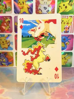 Pikachu Pokemon Vintage Playing Poker Card Charizard Nintendo - Prism Holo Back - Image 1