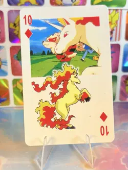 Pikachu Pokemon Vintage Playing Poker Card Charizard Nintendo - Prism Holo Back - Image 2