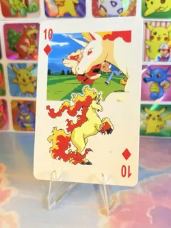 Pikachu Pokemon Vintage Playing Poker Card Charizard Nintendo - Prism Holo Back - Image 3
