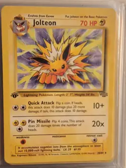 Pokemon TCG Jolteon Jungle Non-Holo Rare Card 1999 Near Mint Condition 20/64 - Image 1