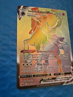 Shadow Rider Calyrex VMAX 204/198 Rainbow Secret Chilling Reign Pokemon Card NM - Image 1