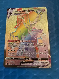 Shadow Rider Calyrex VMAX 204/198 Rainbow Secret Chilling Reign Pokemon Card NM - Image 3