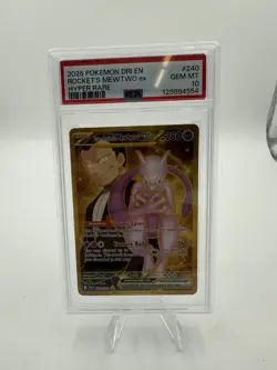 Team Rockets Mewtwo EX Hyper Rare Card 240/182 SV10 Destined Rivals Psa 10 - Image 1