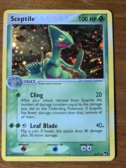 Pokemon Card - Sceptile 4/17 - POP Series 1 - Holo - Full + Half Swirl - MP 🌀🌀 - Image 1