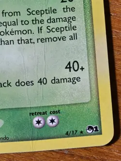 Pokemon Card - Sceptile 4/17 - POP Series 1 - Holo - Full + Half Swirl - MP 🌀🌀 - Image 4