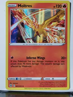 HOLO Moltres 021/172 B2G1F LP Brilliant Stars Pokemon Card $2 Combined Shipping - Image 1