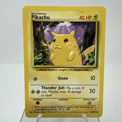 Pikachu Pokemon Card Base Set 58/102 Yellow Cheeks 1999 - Image 1