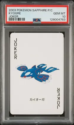 2003 POKEMON SAPPHIRE VERSION PLAYING CARDS JOKER KYOGRE PSA 10 - Image 1