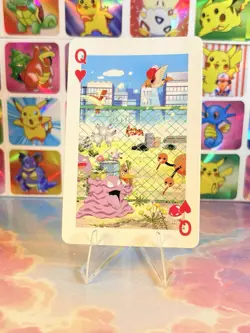 Pikachu Pokemon Vintage Playing Poker Card Charizard Nintendo - Prism Holo Back - Image 4
