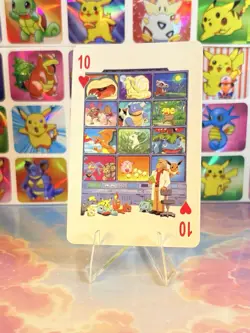 Pikachu Pokemon Vintage Playing Poker Card Charizard Nintendo - Prism Holo Back - Image 1
